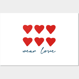 Wear love saying red hearts Posters and Art